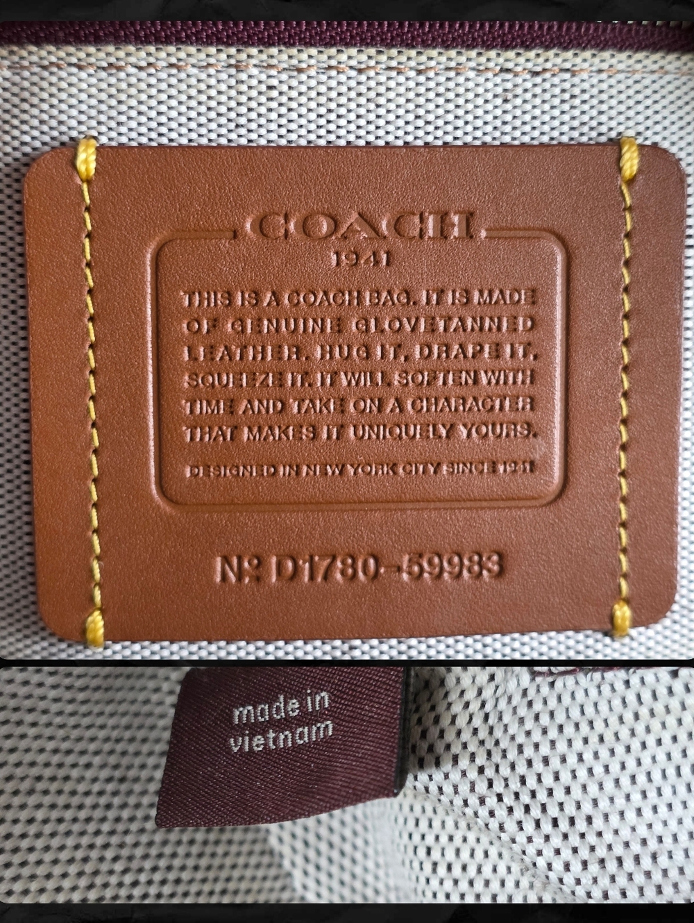 Coach 1941 59983 Dakota Satchel Whipstitch Pink Melon Leather Bag - Picture 15 of 16